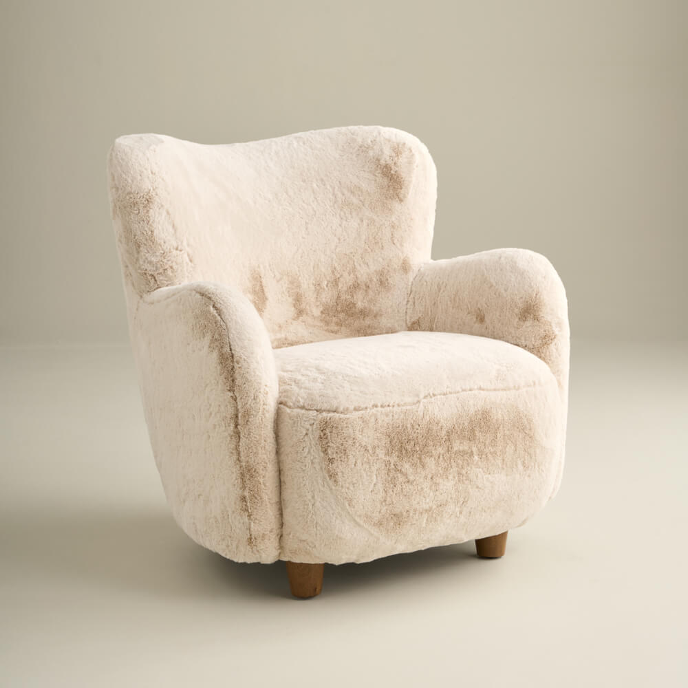 Faye Wingback Chair, Natural